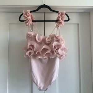 Free People For The Frill Of It Bodysuit - Light Pink